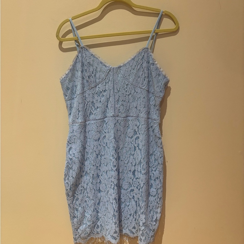 Light Blue Lace Spaghetti Strap Dress
